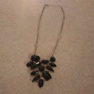 Black geometric long necklace
